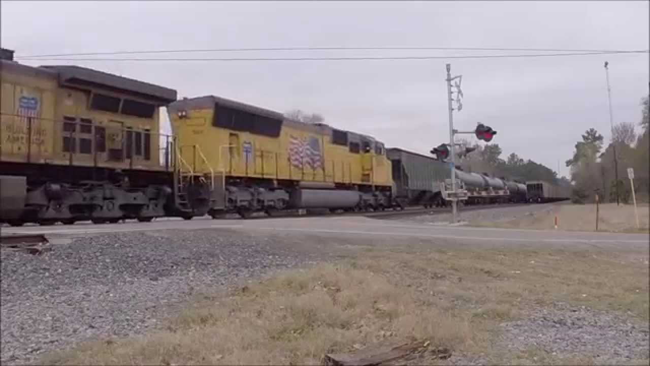 UP 6018 GE AC4400CW-CTE Leads UP Tank Train on UP Navasota Subdivision 2/28/2015