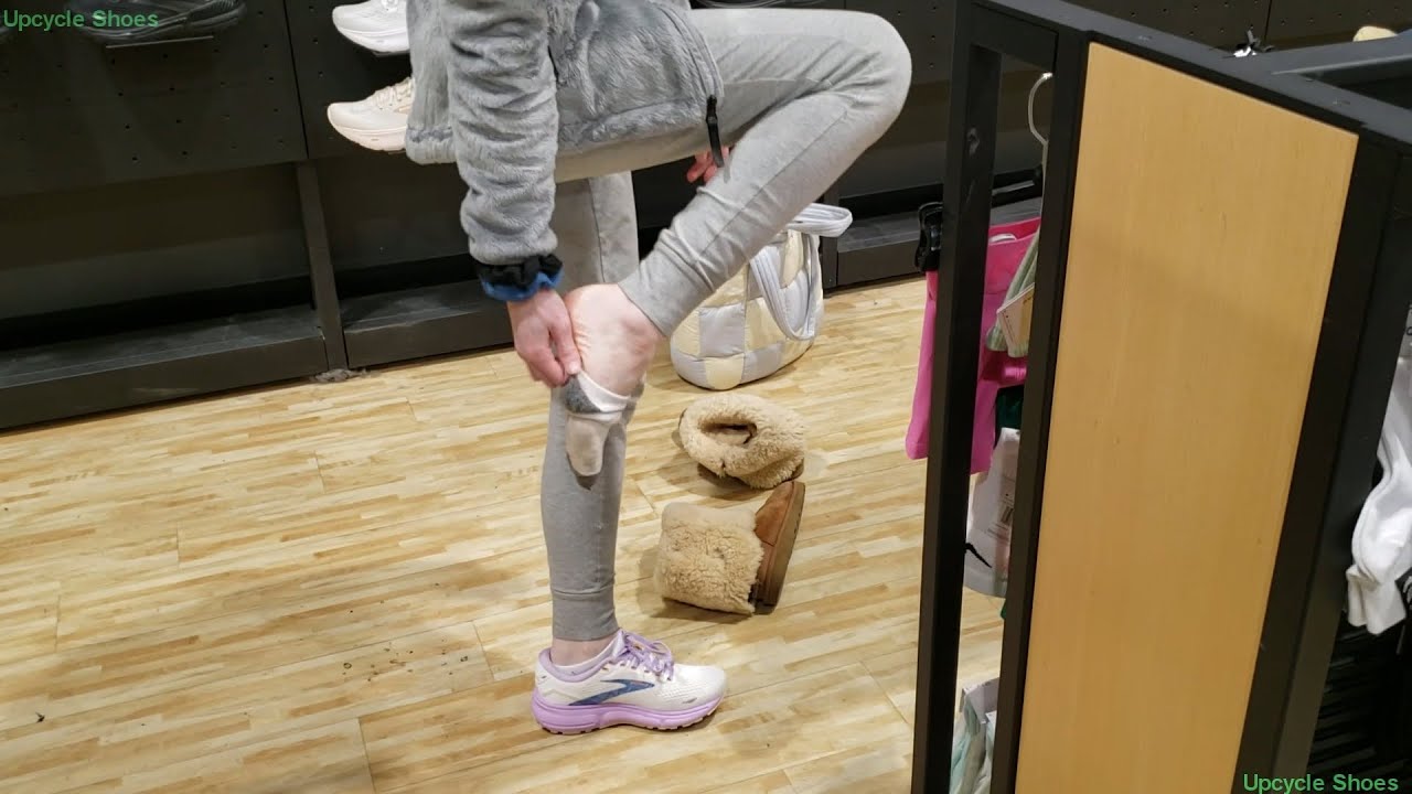Upcycle Shoes: sneaker shopping at Dick's Sporting goods for marathon sneakers for Elizabeth