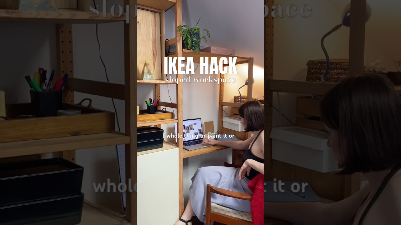 Upcycling IKEA Ivar for a sloped room #ikeahack #upcycling #interiordesign #smallspaces #diy