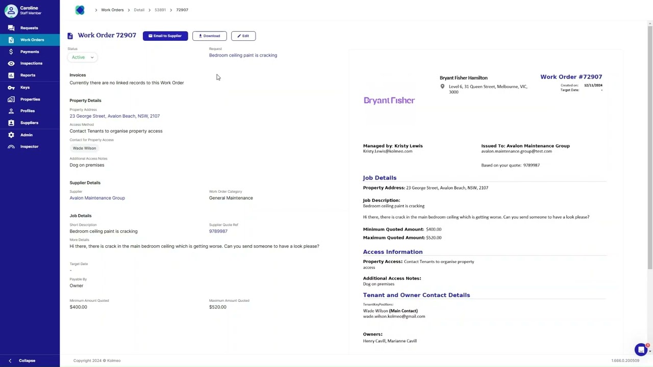 Updated maintenance workflow on Kolmeo