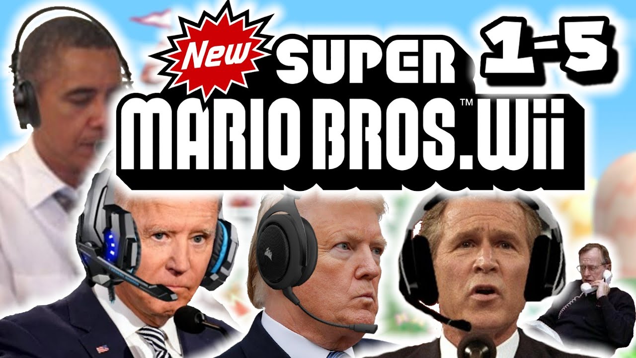 US Presidents Play New Super Mario Bros. Wii (1-5 Supercut)