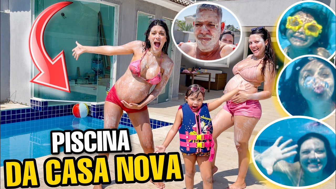 USANDO NOSSA PISCINA PELA PRIMEIRA VEZ!!! *OLHA ISSO* 😱🌞🔥
