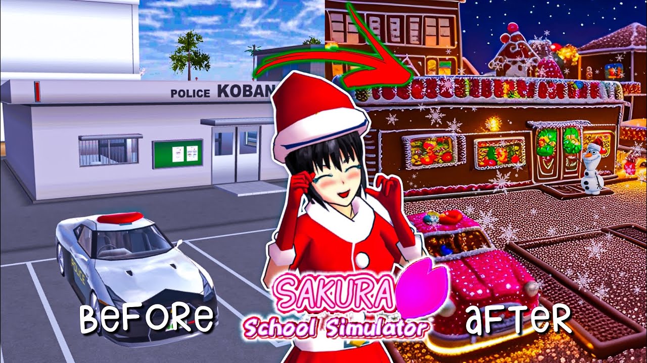Using AI to make PLACES in SAKURA School Simulator look Christmas-themed! 🎄