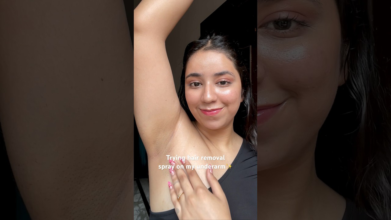 Using Hair removal spray on my underarm✨ #shorts #viral #trending