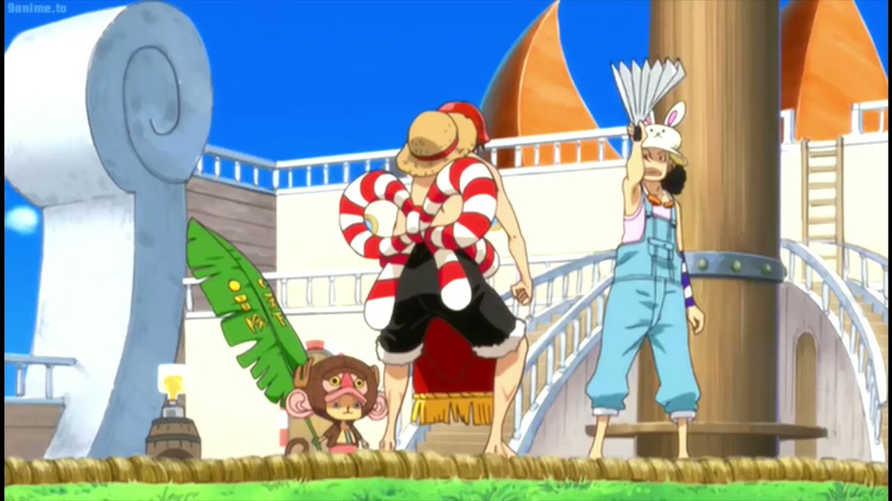 USSOP'S    VICTORY   OVER  LUFFY IN SUMO WRESTLING