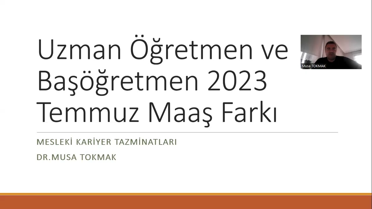 Uzman Öğretmen ve Başöğretmen Temmuz 2023 Maaş Farkı (Tazminat)