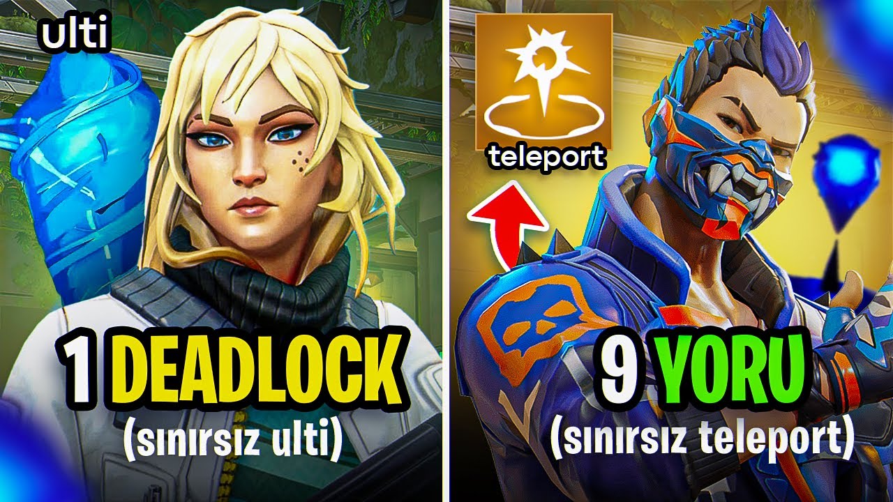 VALORANT EN ZOR CHALLENGE! 1 DEADLOCK vs 9 YORU! | (sınırsız ulti)