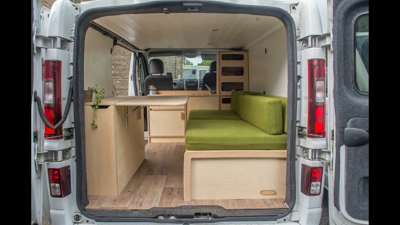 Van Conversion Furniture Fit-out featuring our Navi Kitchen, Rig Sideboard and Topo Sofa-bed.