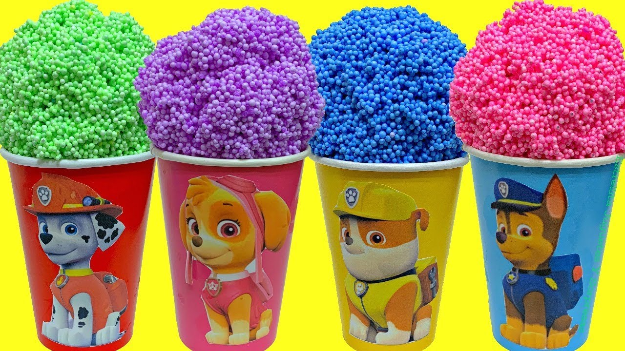 VASOS SORPRESA DE PAW PATROL HELADOS DE PLAY FOAM CON JUGUETES SORPRESAS SKYE CHASE RUBLE MARSHAL