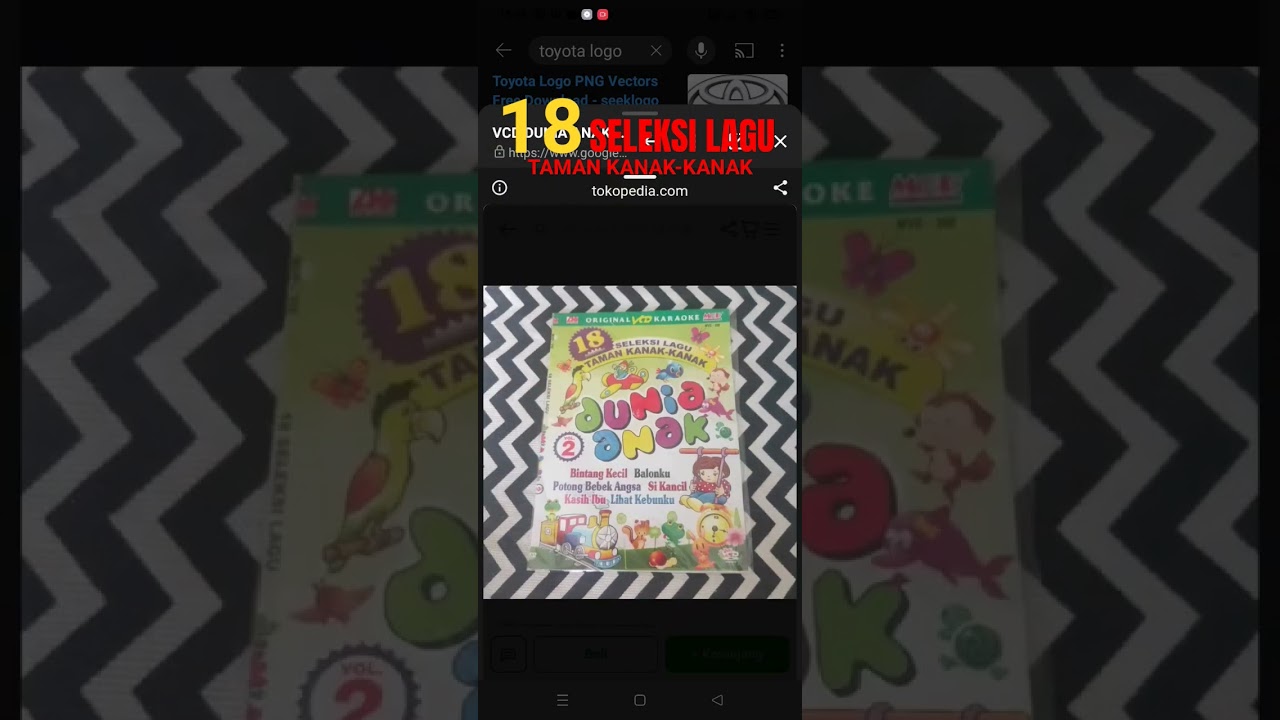 VCD KARAOKE : (ORIGINAL) - 18 SELEKSI LAGU TAMAN KANAK-KANAK