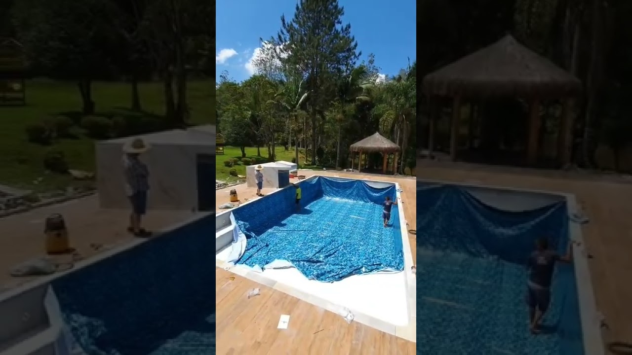 Veja essa linda e grande piscina construída por Sólazer! 💙 #shorts