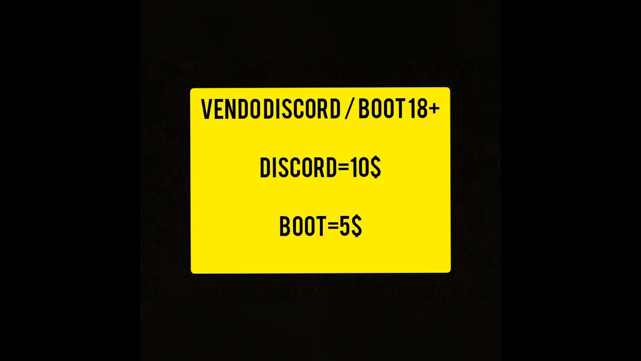 VENDO DISCORD / BOOT +18