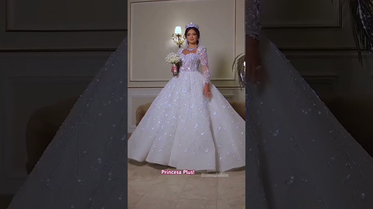 Vestido de Noiva estilo Princesa com brilho coroa #vestidodenoiva #noivas #vestidoprincesa