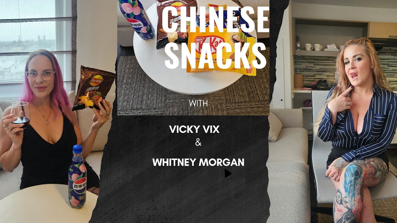 Vicky Vix and Whitney Morgan try Asian Snacks