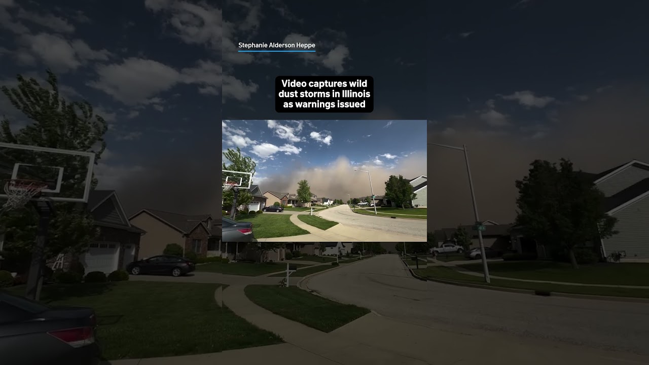 Video captures 'wall of dust' amid dust storm warnings in Illinois