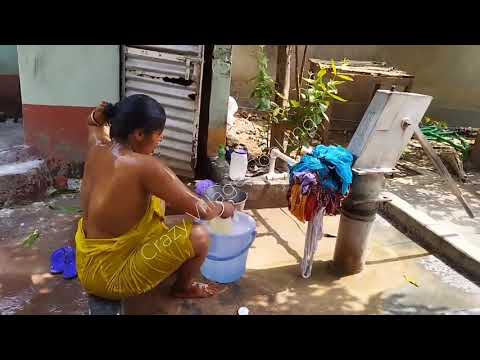 Village aunty bathing vlog #vlog ##desi #youtubeshorts