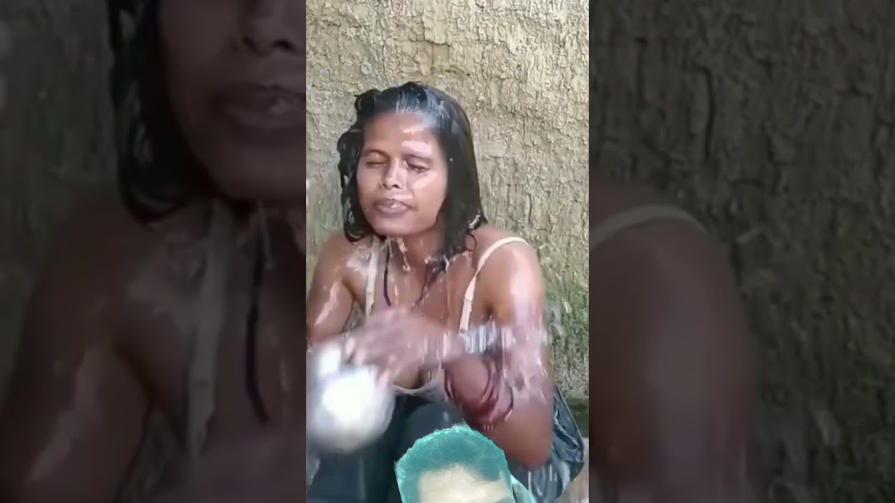 #village #girl #bathing