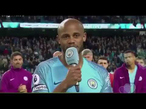Vincent Kompany Full Appreciation Speech For Yaya Toure At His Final Game At The Etihad