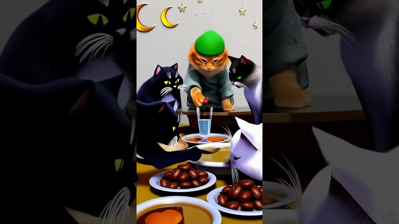 Viral Cat Joins Ramadan Iftar! 🐱✨ Funny Dab Dabi Dab Meme – Must Watch!