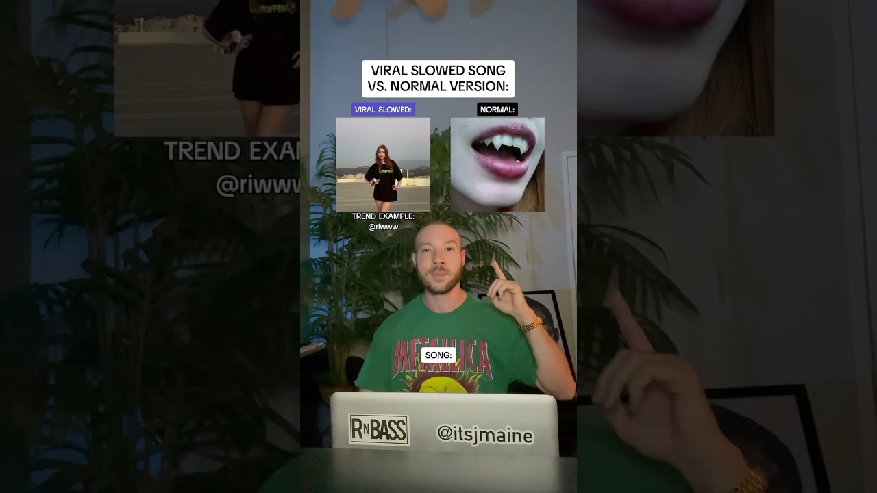 Viral Slowed Song Vs. Normal Version: “sticking out your tongue for the picture” #shorts #slowed
