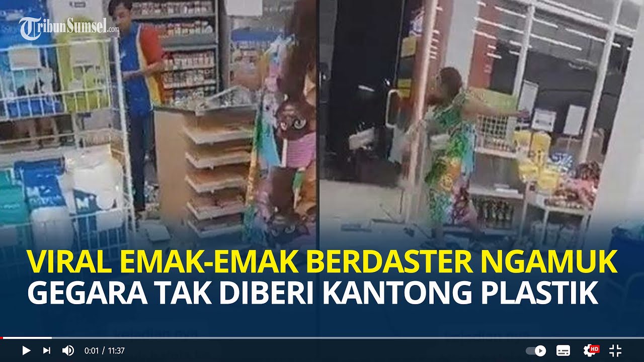 Viral Video Emak-emak Berdaster Ngamuk di Minimarket Gegara Tak Diberi Kantong Plastik