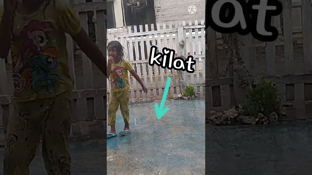 viral,petir hampir menyambar anak2 saat mandi hujan