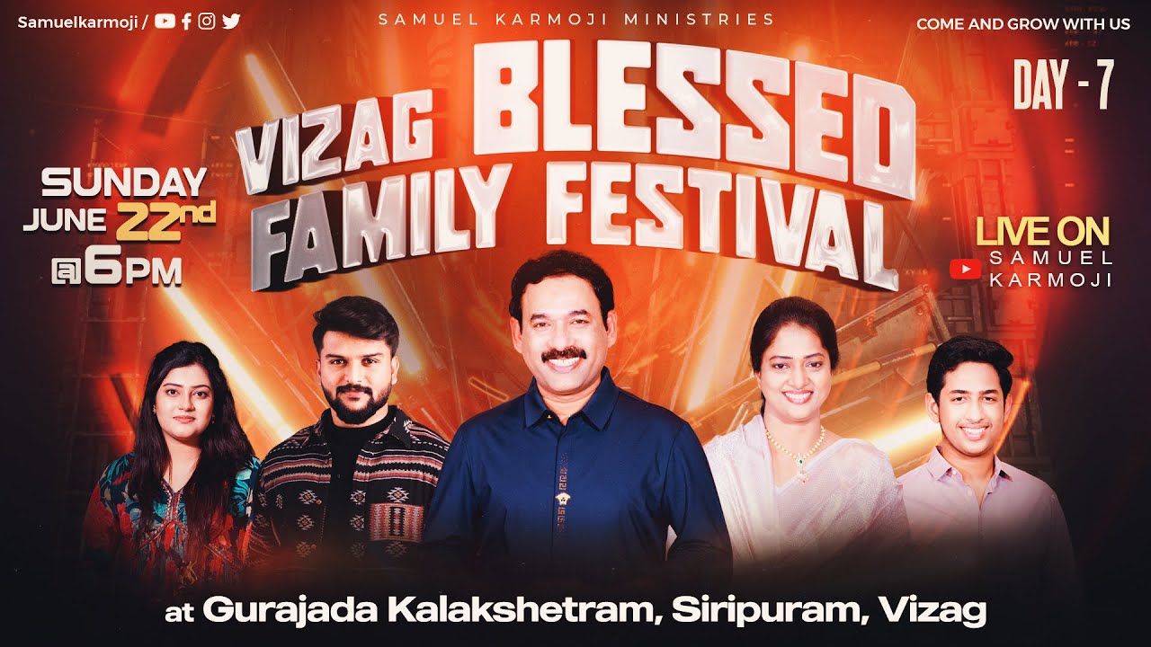 Vizag Blessed Family Festival | LIVE  | Samuel Karmoji | Miracle Center Vizag | 22 June 2025 | 6 P.M