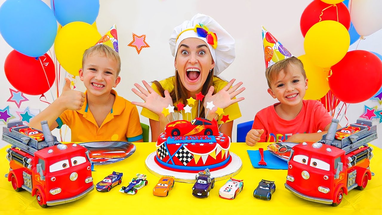 Vlad and Niki play with Disney Cars and celebrate Lightning McQueen Day