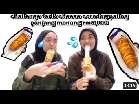 VLOG | challenge tarik corndog paling panjang MENANG RM5,000 with syasyarushdiena 🥰