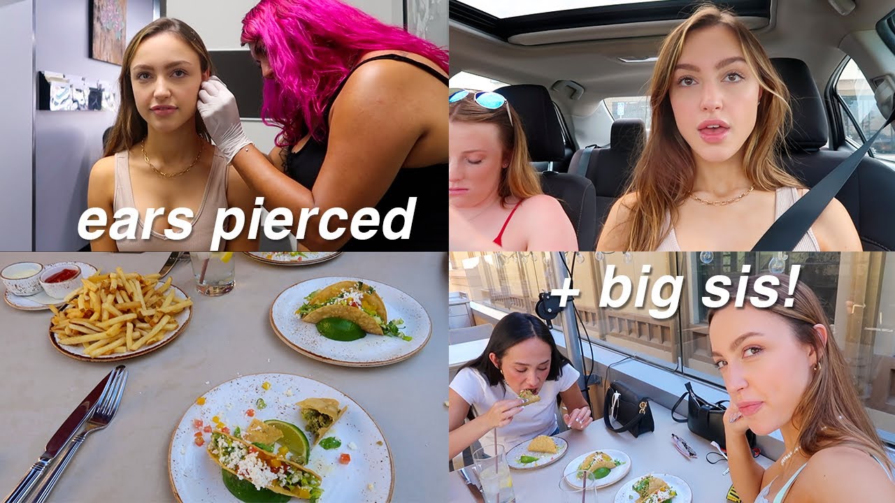 VLOG ★ getting my ears pierced + reunited with big sis!