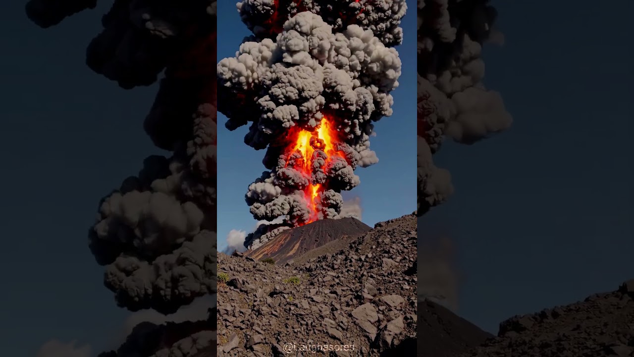 Volcano eruption - AI video