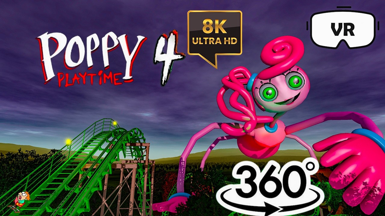 VR 360° Smiling Critters Poppy Playtime 4  Roller Coaster in VR 360 Video