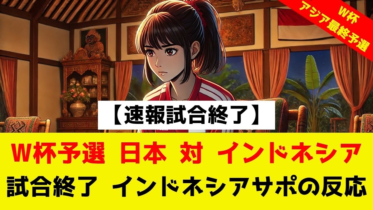 【速報】W杯アジア最終予選 日本対インドネシア戦試合終了直後インドネシアサポーターの反応