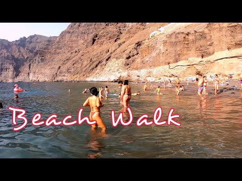 Walk along Guios beach today, Los Gigantes, Tenerife, Spain. 4K