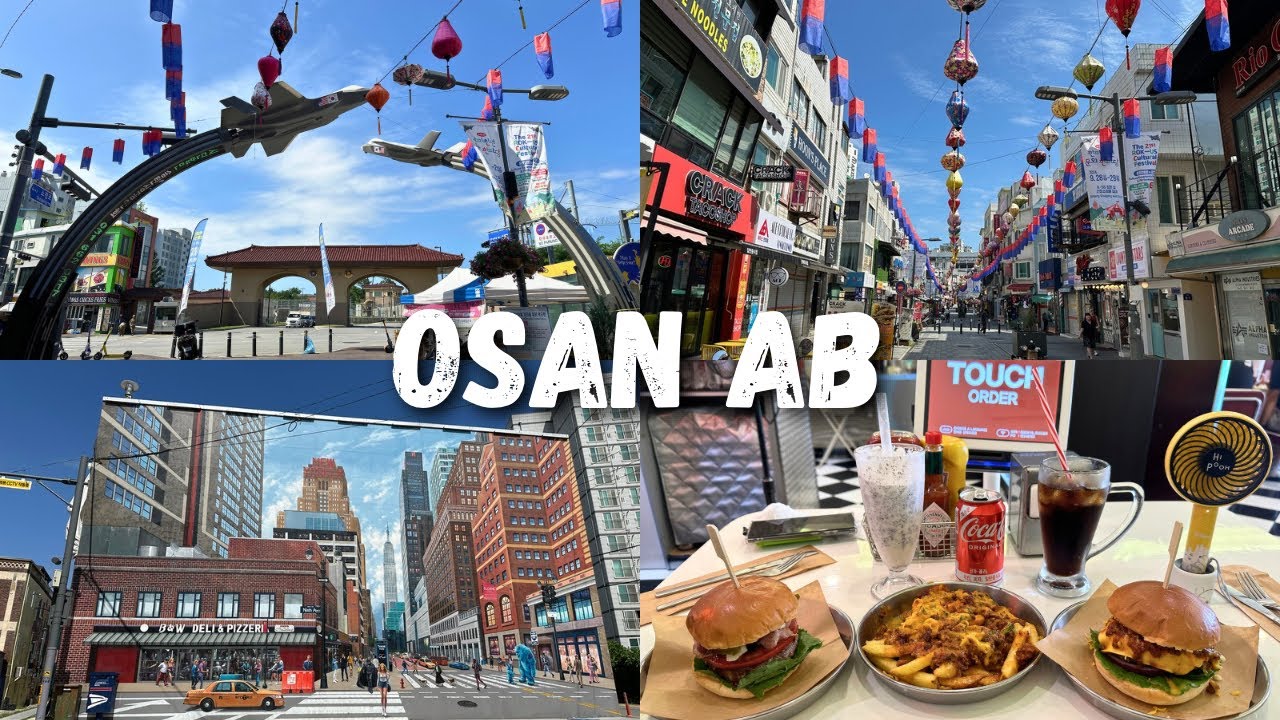WALKING AROUND OSAN AIR BASE 🇰🇷🇺🇸🪖 Osan Air Force Off Base Restaurants & Stores 송탄관광특구 || OSAN SED