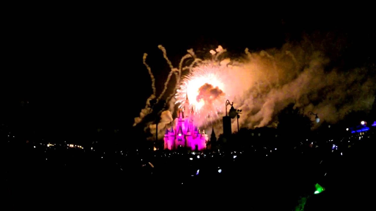 Walt Disney World New Year's Eve Fireworks at the Magic Kingdom Hub 2015-2016 GoPro 1080p 60 fps