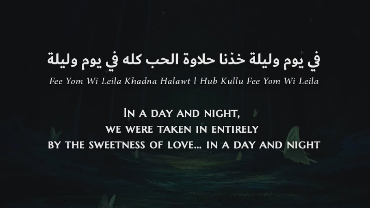 Warda - Fee Yom W-Leila (Egyptian Arabic) Lyrics + Translation - وردة - في يوم وليلة