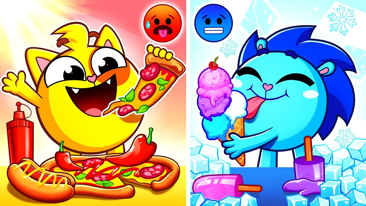 Warm vs Cold Food🔥❄️ Opposites Adventures | Funny Kids Songs🐱🐨🐰🦁And Nursery Rhymes by Baby Zoo