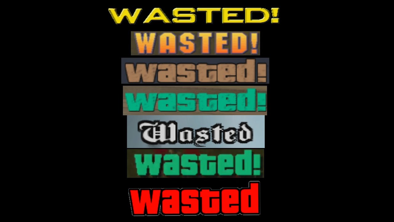 Wasted screens from every GTA (2020)