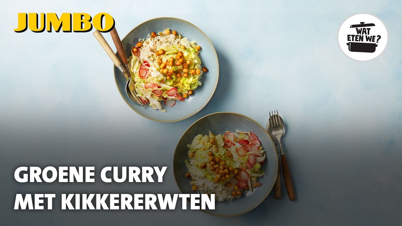 Wat eten we? Groene curry met kikkererwten