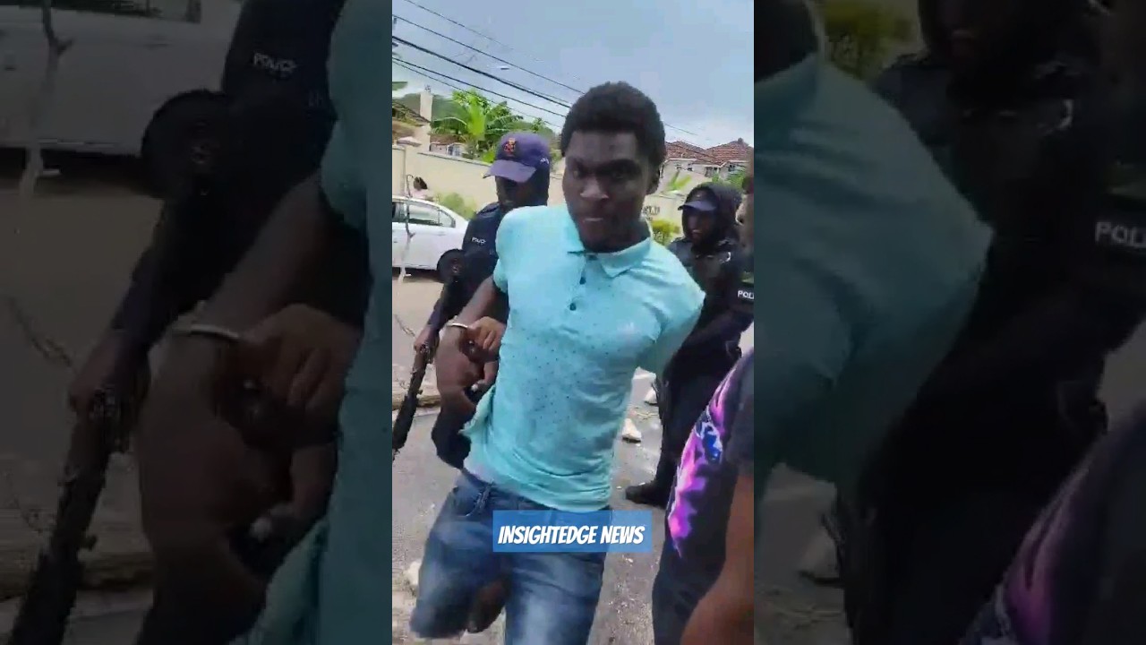 Watch!! Big Fight Between Jamaican Police And Civilians, One Man Arrested#news #jamaica #fyp
