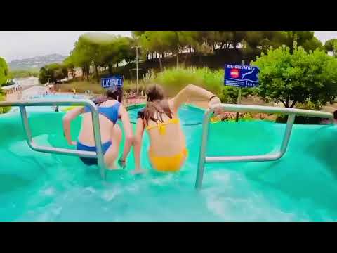 Water Slides at Water World Parc in Lloret de Mar, Girona, Spain