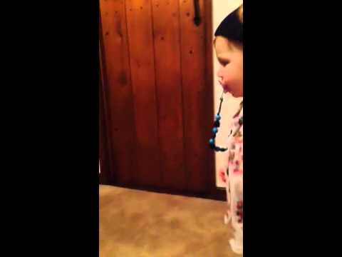 Wearing her brothers pants..