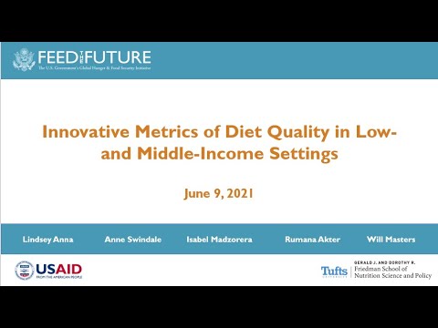 Webinar Series: Innovative Metrics of Diet Quality in Low- and Middle-Income Settings