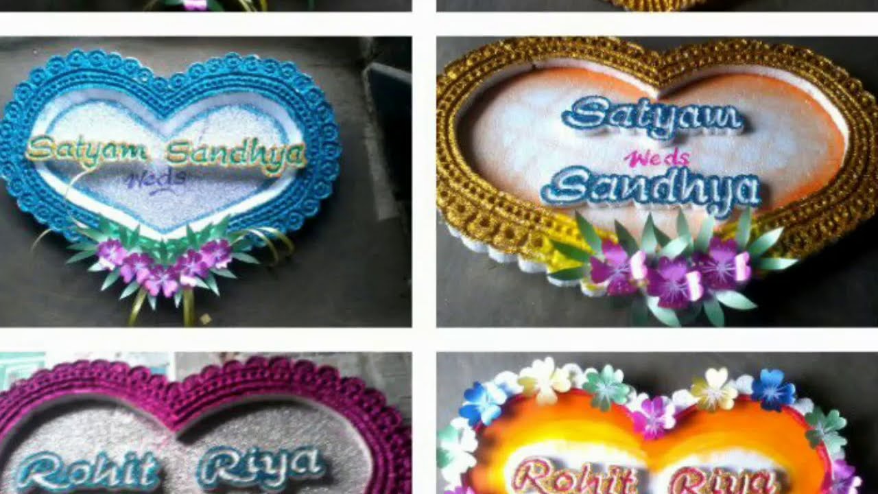 Wedding name plate designs.. thermocol name design ।। thermocol design cutting