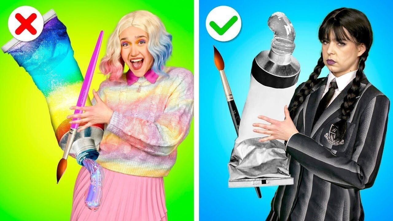 Wednesday vs Enid $1,000 Art Challenge | Funny Situations