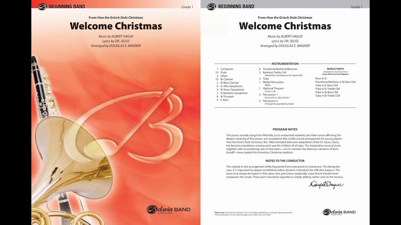 Welcome Christmas (from How the Grinch Stole Christmas), arr. Douglas E. Wagner – Score & Sound