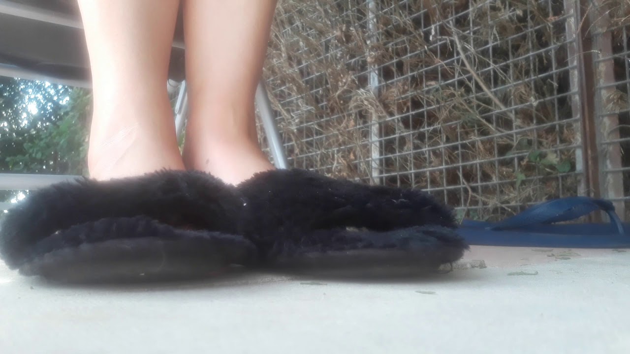 Well worn fluffy slipper dangle