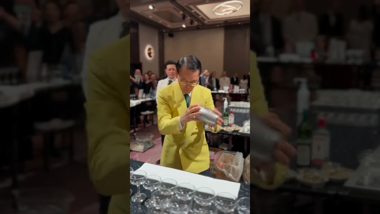 We’re with Mr. Kazuo Ueda, the godfather of Japanese bartending, at his 80th birthday event 🍸🤯