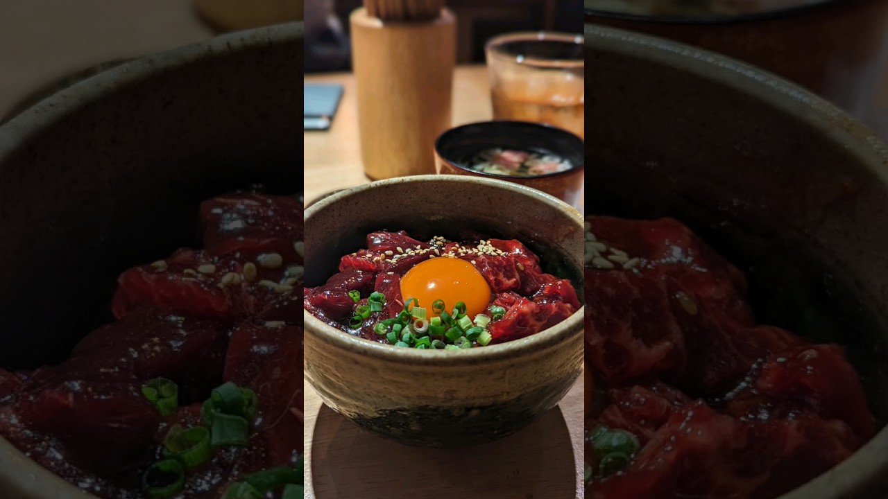 Whale sashimi bowl | a must try from Kujira Hanare in Shinbashi Toranomon area.